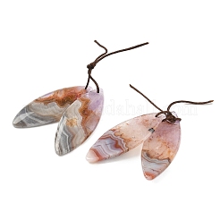 Pendentifs en agate dentelle améthyste naturelle&nbsp;G-S398-03G