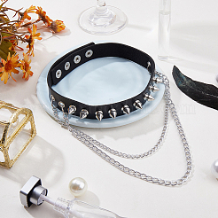 1 Stück Choker-Halsketten aus Kunstleder im Gothic-Stil mit Spike-Nieten&nbsp;NJEW-CL0001-12