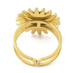 Offene Manschettenringe aus 304er Edelstahl mit Emaille für Damen&nbsp;RJEW-F166-42G-02