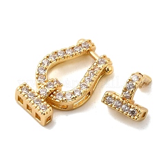 Messing Micro Pave klare Zirkonia Falte über Verschlüsse&nbsp;KK-C075-31G
