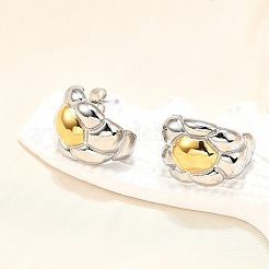 Boucles d'oreilles à tige bicolores en acier inoxydable 304 pour femmes&nbsp;EJEW-R023-01GP-06