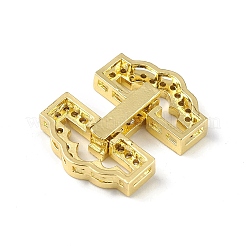 Fermoirs de bracelet de montre en zircone cubique transparente en laiton plaqué en rack&nbsp;KK-C019-24G