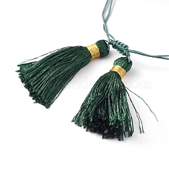 Braccialetti di perline intrecciati in perle di vetro regolabili&nbsp;BJEW-D442-23C