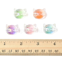 32pcs perles acryliques irisées arc-en-ciel placage uv&nbsp;OACR-FS0002-16