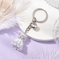 Portachiavi con semi di vetro e perle di plastica e lega&nbsp;KEYC-MZ00025-05