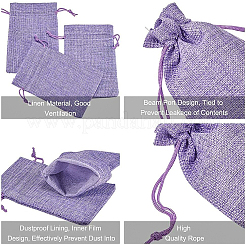 30pack 6 farben sackleinen taschen mit kordelzug geschenktüten schmuckbeutel für hochzeit und diy handwerk&nbsp;ABAG-BC0001-01