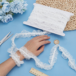 5 Yards mehrlagiges Nylon-Plissee-Blumenspitzenband&nbsp;OCOR-HY0002-21