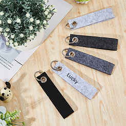 Porte-clés en laine&nbsp;KEYC-WH0430-836