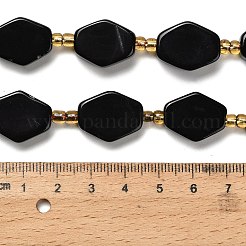 Chapelets de perles perles en agate noire naturelle&nbsp;G-F807-A02-02