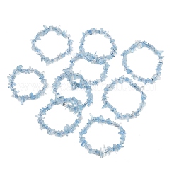 Elastische Armbänder mit natürlichen Aquamarinperlen der Güteklasse A für Damen&nbsp;BJEW-Z175-01A