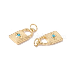 Pendenti in ottone placcato a cremagliera con micro pavé di zirconi cubici blu cielo profondo&nbsp;ZIRC-C040-35G
