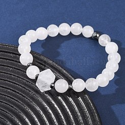 Bracelet extensible en perles de cristal de quartz naturel pour femme&nbsp;BJEW-A145-01H