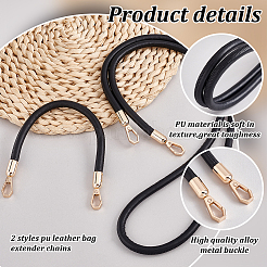 2 Stück 2 Stile PU-Leder-Taschenverlängerungsketten&nbsp;FIND-PH0023-61A