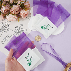 25 sac de rangement en organza de coton imprimé pour fleurs séchées avec cordon et ruban&nbsp;ABAG-SP0001-56A