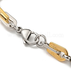 Ionenplattierung (IP) zweifarbiges 201 Edelstahl-Bogen- und Rundgliederkettenarmband&nbsp;BJEW-B078-18GP