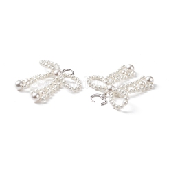 Shell Pearl Braid große Bowknot baumelnde Brisur-Ohrringe&nbsp;EJEW-TA00121