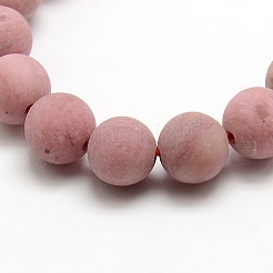 Fili di perline rotonde di rodonite smerigliata naturale&nbsp;G-M064-4mm-04