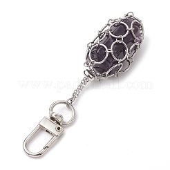 Pochette à chaîne en acier inoxydable 304 avec pendentif en pierres précieuses naturelles&nbsp;HJEW-JM01888-01
