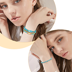 6 Stück 6-teiliges Charm-Armband-Set aus Legierung mit Blumenmotiv&nbsp;BJEW-FI0001-79