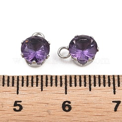 Ciondoli in acciaio inossidabile 304 con micro pavé di zirconi cubici&nbsp;STAS-H240-57P-07