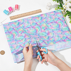 Polycotton-Stoff mit Leopardenmuster und Regenbogenmuster&nbsp;DIY-WH0028-18A