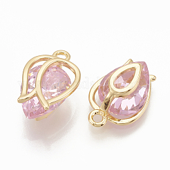 Latón charms de circonio cúbico&nbsp;X-ZIRC-Q014-093G-06