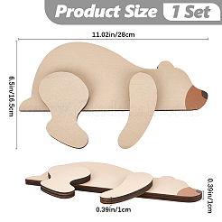 Wandaufkleber mit schlafendem Bären aus Holz für Kinder&nbsp;DIY-WH20007-25A