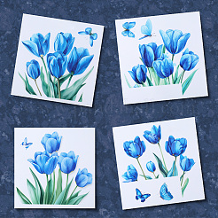 8 taschen 4 arten blume pvc schlafzimmer hause dekoration schalter aufkleber&nbsp;DIY-GF0011-65C