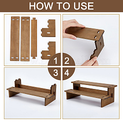 2-stöckiger Ständer für Spielzeugmodelle aus Holz&nbsp;ODIS-WH0329-68C