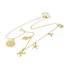 Colliers avec pendentif initial en forme de coquille plaqué or 18 carat&nbsp;IL8059-11