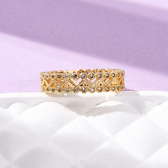 Micro ottone spianare anelli zirconi&nbsp;RJEW-C141-03G