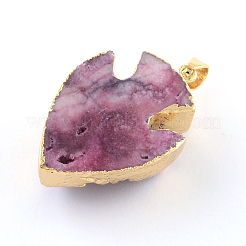 Fisch gefärbt natürlichen druzy Achat Fisch Anhänger&nbsp;G-R275-108
