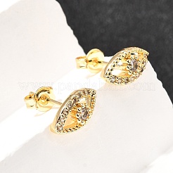 Boucles d'oreilles à tige en laiton avec micro pavé de zircons cubiques transparents&nbsp;EJEW-A135-01G