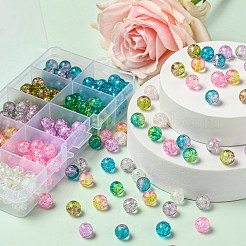 210~250 Stück 10 Stil sprühlackierte Knisterglasperlen&nbsp;CCG-YW0001-06