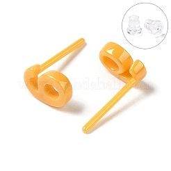 Orecchini a bottone in ceramica con zirconi e bioceramica ipoallergenica&nbsp;EJEW-C065-03G