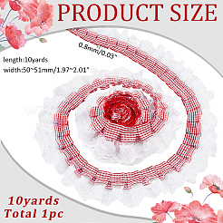 Polyester-Rüschenbesatz mit Tartanmuster&nbsp;DIY-WH0783-045