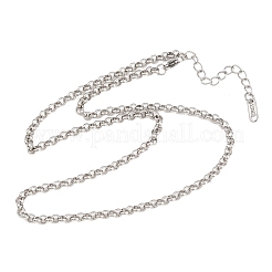 Colliers à maillons rolo en acier inoxydable 304 de 4 mm pour hommes et femmes&nbsp;NJEW-H093-07A-P