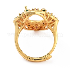 Gestellbeschichtung ovales Messing Mikropflaster Zirkonia verstellbare Ringkomponenten&nbsp;X-KK-Q819-17G