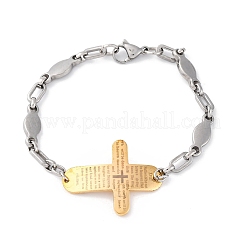 201 bracelets à maillons en acier inoxydable&nbsp;BJEW-B078-148GP