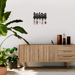 Grucce da parete in legno e ferro&nbsp;HJEW-WH0055-152