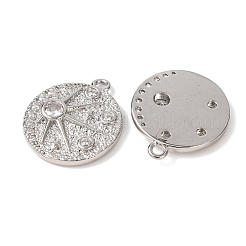 Pendenti in ottone con micro pavé di zirconi cubici a forma di stella e luna&nbsp;KK-A295-11A-P