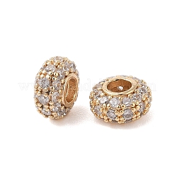 Laiton micro pavé de perles de zircone cubique claires&nbsp;KK-B100-008G