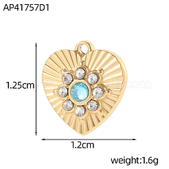 Pendentifs en acier inoxydable 304 micro pavés de zircones cubiques transparentes&nbsp;STAS-OY019-73G