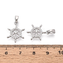 Pendentifs en laiton zircon cubique transparent&nbsp;KK-N259-01P