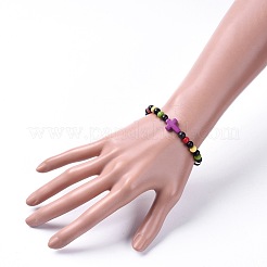 Perles de bois de santal naturelles bracelets extensibles&nbsp;BJEW-JB04679-01