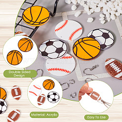 Acryl-Ohrhänger-Set zum Selbermachen mit Sportball-Motiv&nbsp;DIY-TA0009-19