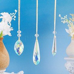 3 Stück 3 Stile Glas-Sonnenfänger für die hängende Dekoration im Garten im Freien&nbsp;HJEW-TADJ0001-04