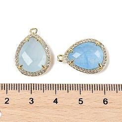 Colgantes de lágrima facetada de jade blanco natural teñido&nbsp;G-I382-01G-04