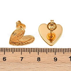 304 Edelstahl Herz Ohrstecker&nbsp;EJEW-I320-24G-01