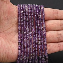 Natürlichen Amethyst Perlen Stränge&nbsp;G-L635-A34-4x2mm